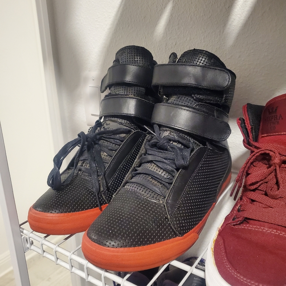 Supra TK's Men's Black and Red High-Top Sneakers - Picture 9 of 12